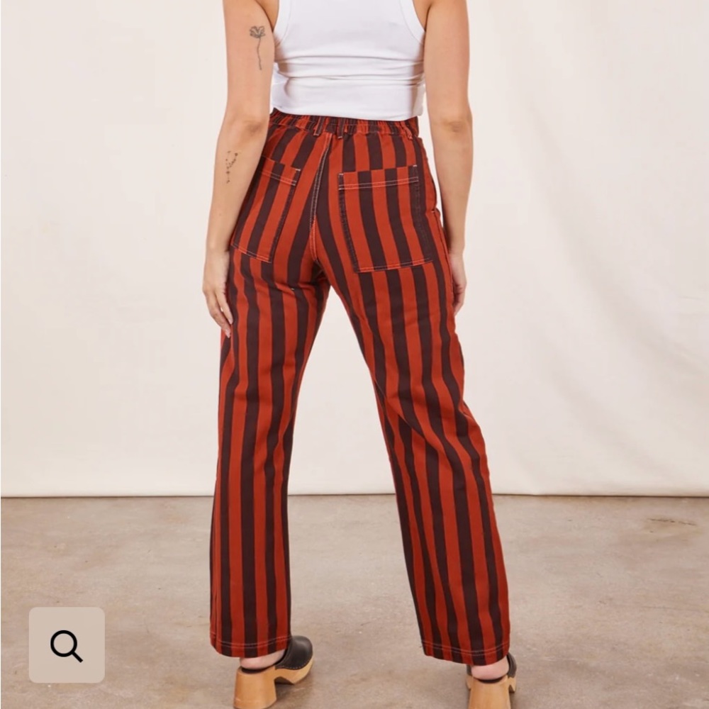 Big Bud Press Paprika striped work pants high waisted stretchy waist